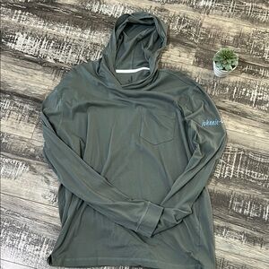 Johnnie-O Green Hooded Long Sleeve Shirt
